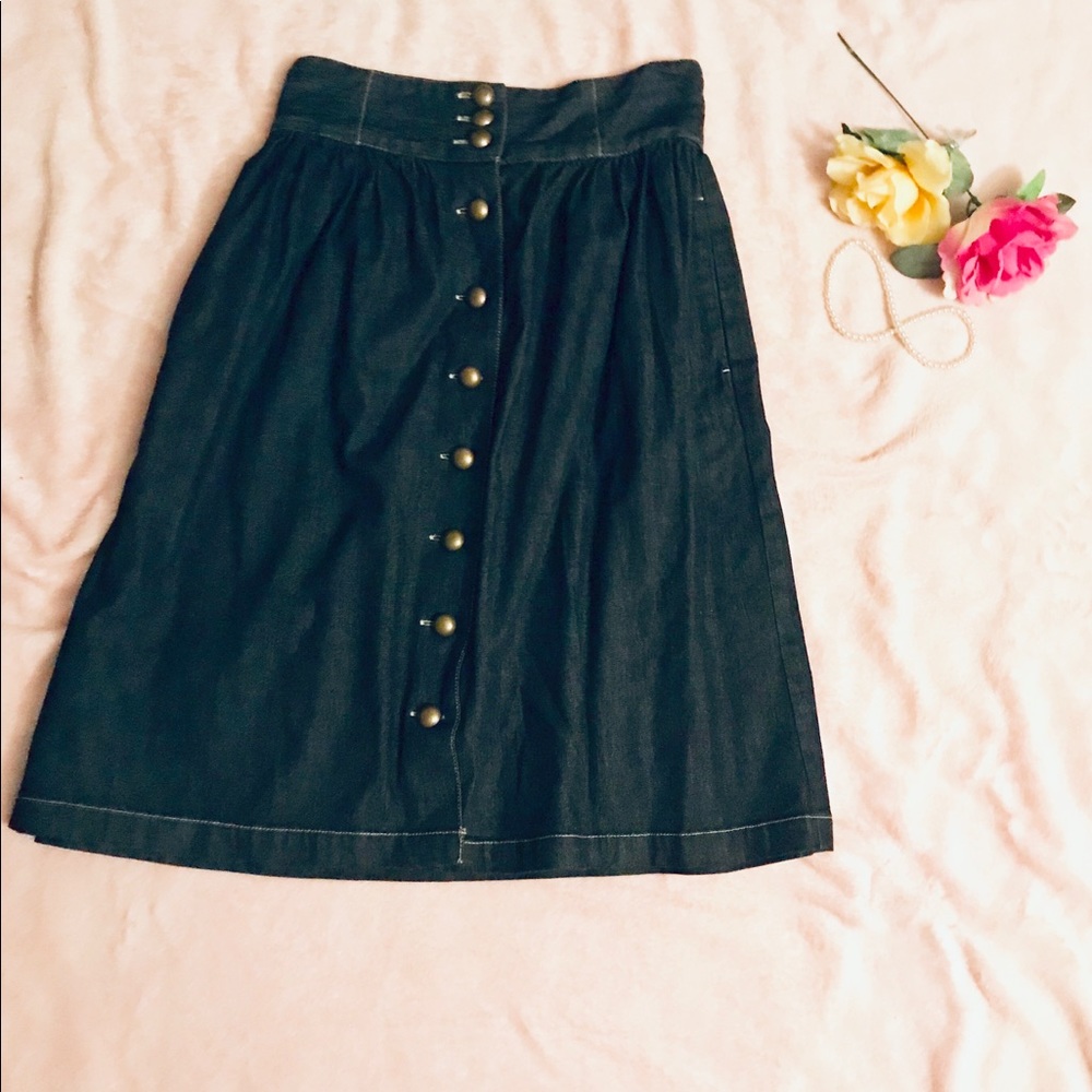 St. John’s Bay Denim Button-Up Skirt